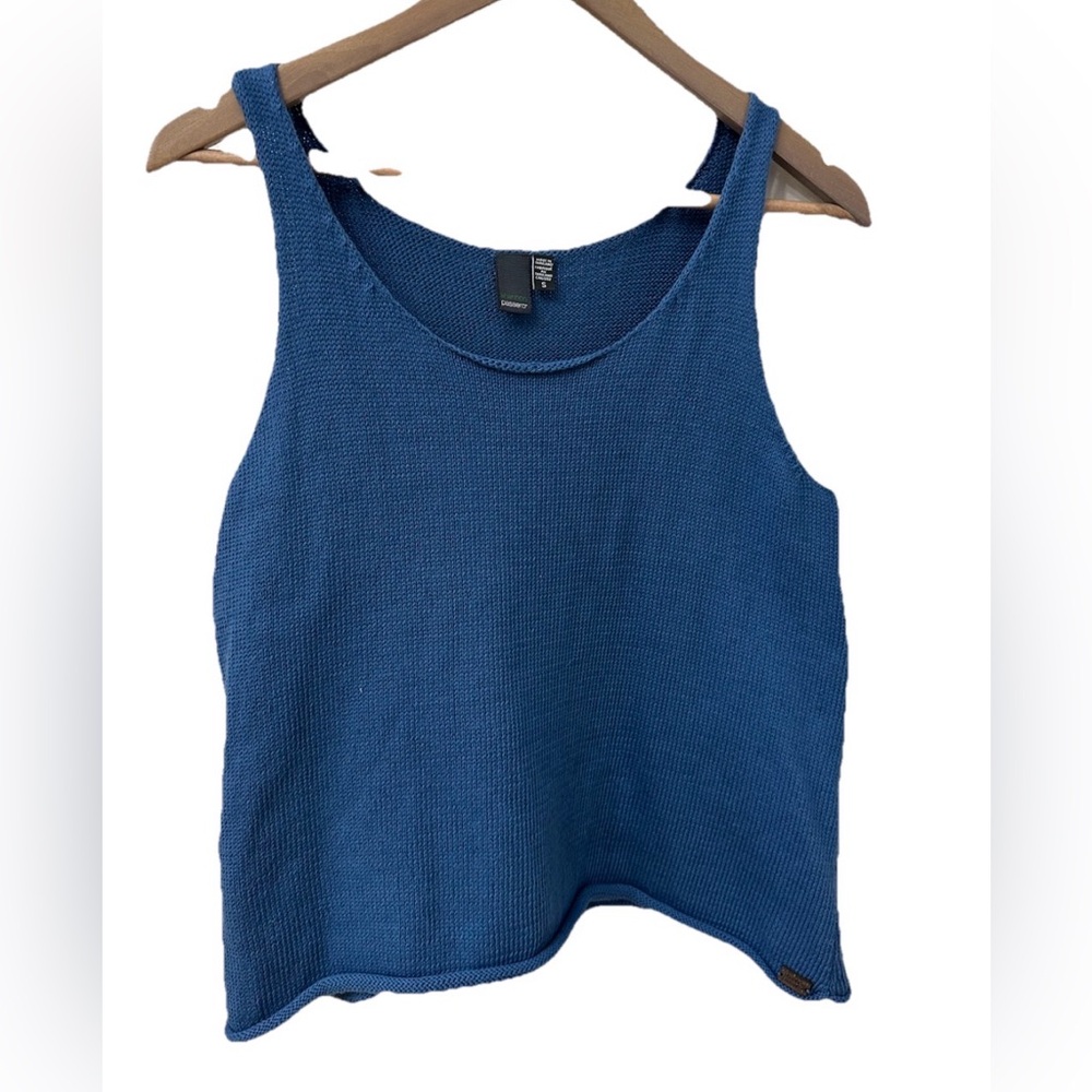 Shannon Passero Tank Top Size S Blue Cotton Knit Scoop Neck 829‎